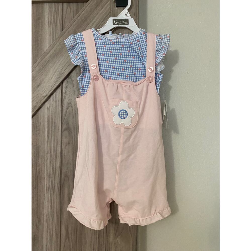 NWT Quiltex Size 24 months overall romper set floral